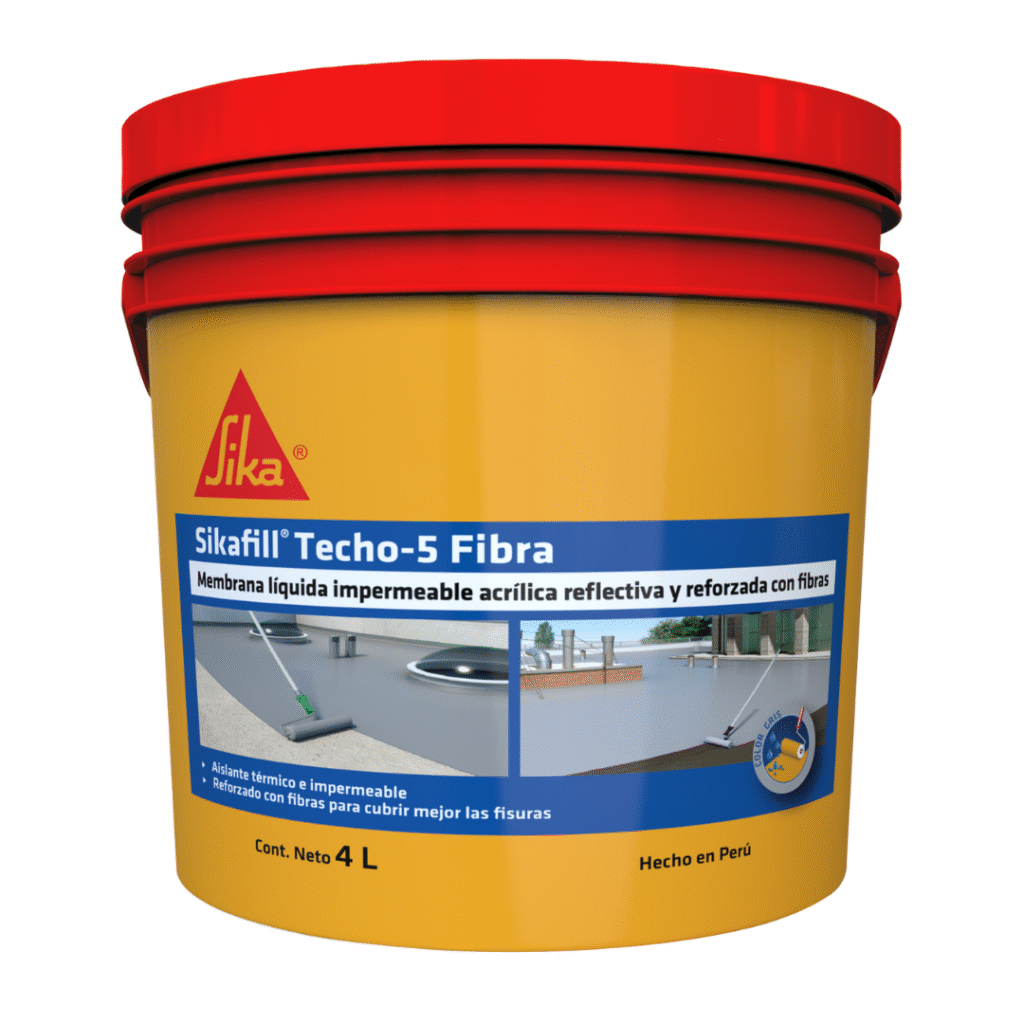 Membrana Líquida impermeabilizante SikaFill® Techo-5 Fibra 4L