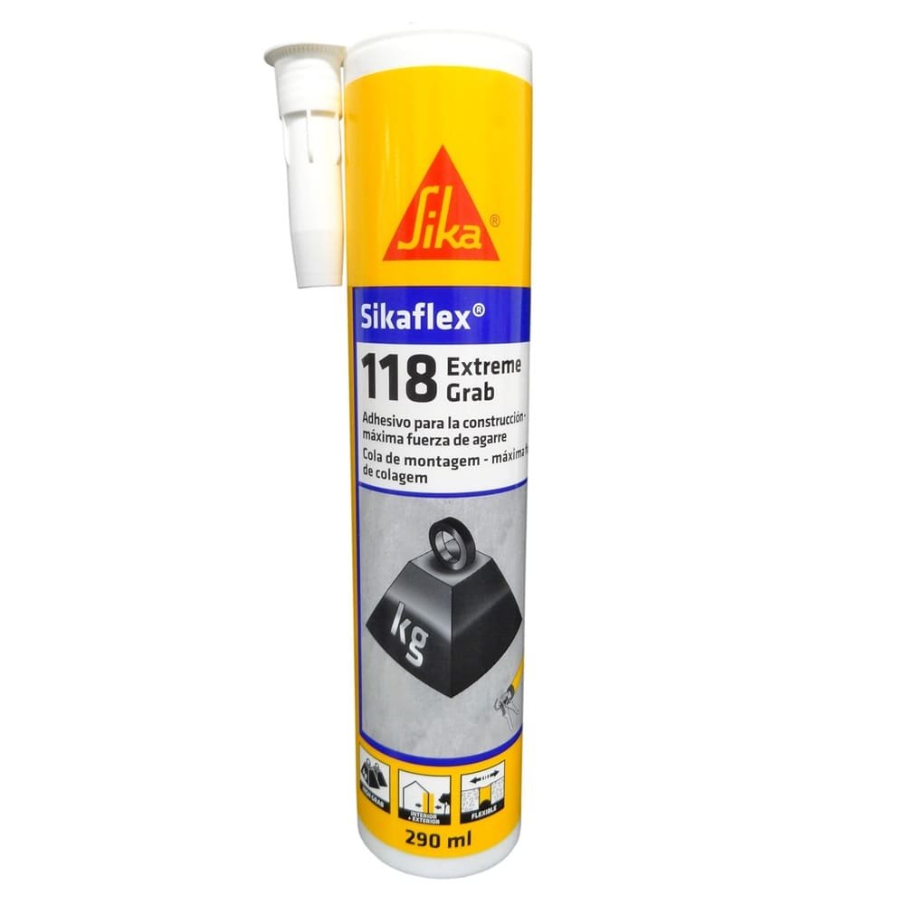 Adhesivo de alto Agarre Sikaflex®-118 Extreme Grab 290ml Blanco