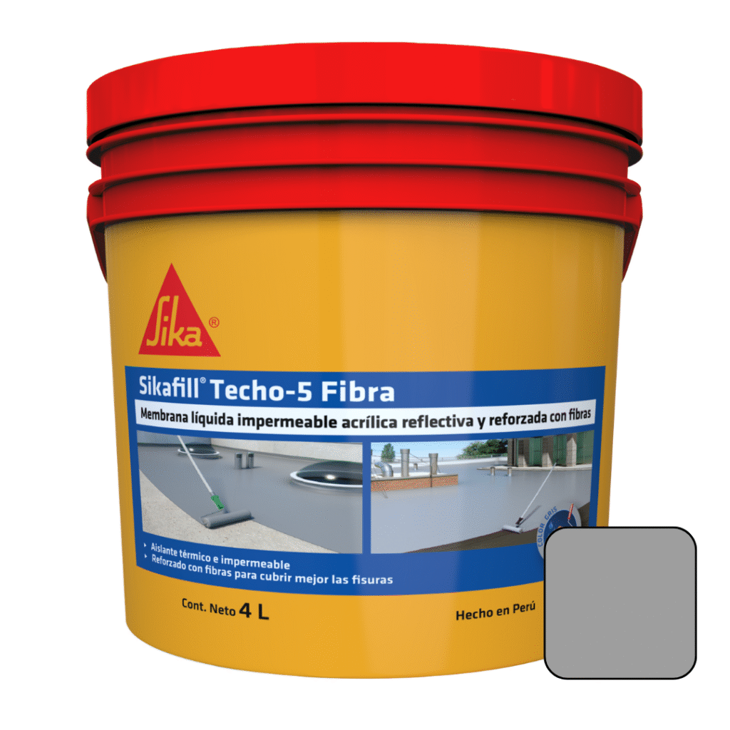 Membrana Líquida impermeabilizante SikaFill® Techo-5 Fibra 4L