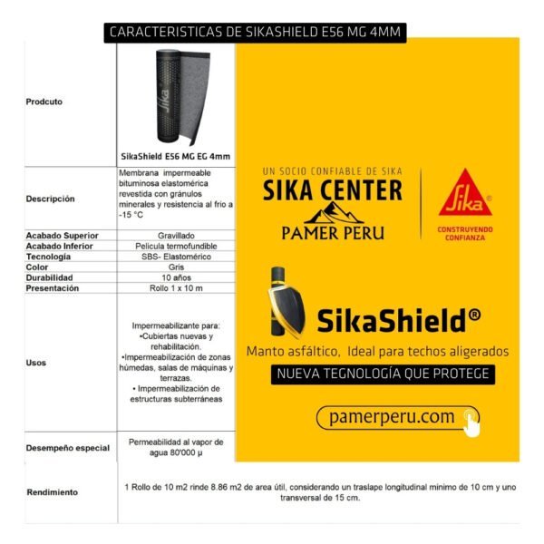 Membrana impermeable SikaShield E56 MG EG 4mm - Imagen 5