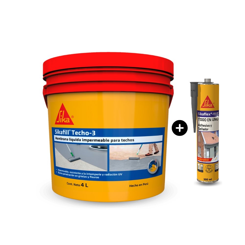 Pack Sikafill® Techo 3 Gris 4L + Sikaflex®11 FC Purform 300 ml
