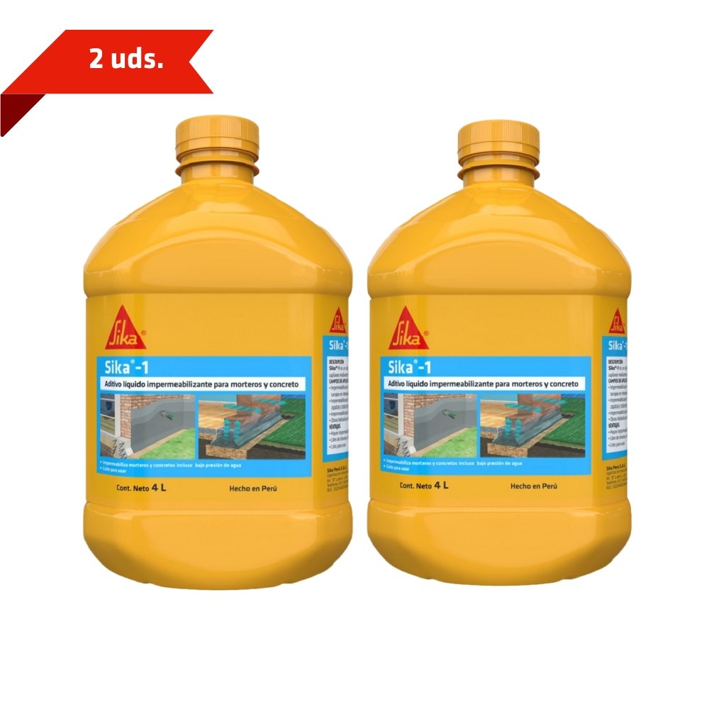 Pack 2 Und Aditivo Impermeabilizante para concreto Sika 1 x 4L